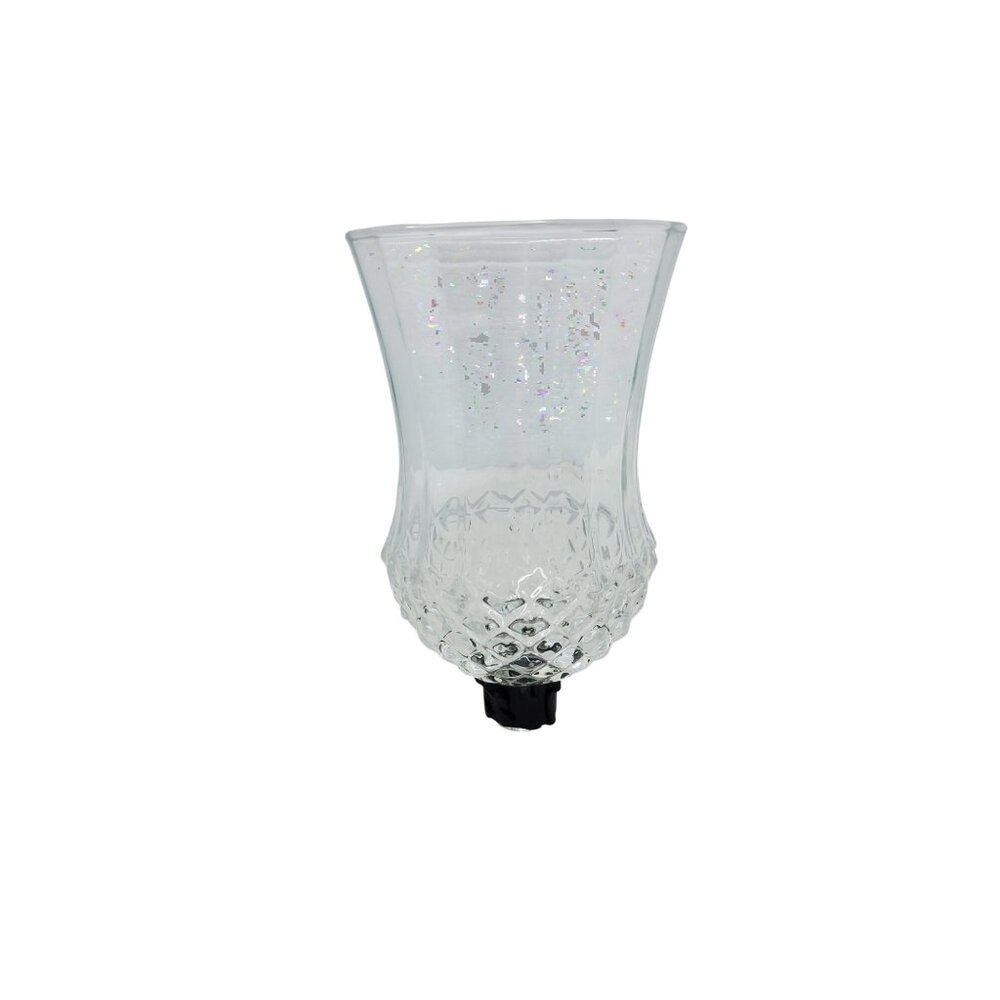 Vintage Homco Clear Glass Candle Sconce Globe With Textured Design